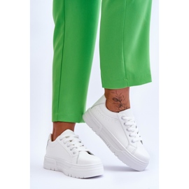 FG2 Chaussures de sport à plateforme confortables pour femmes Blanc Devan 2