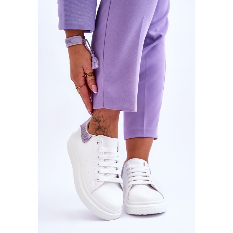 Chaussures De Sport Femme Avec Motif Décoratif Blanc-Violet Delight 1