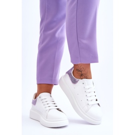 Chaussures De Sport Femme Avec Motif Décoratif Blanc-Violet Delight 2