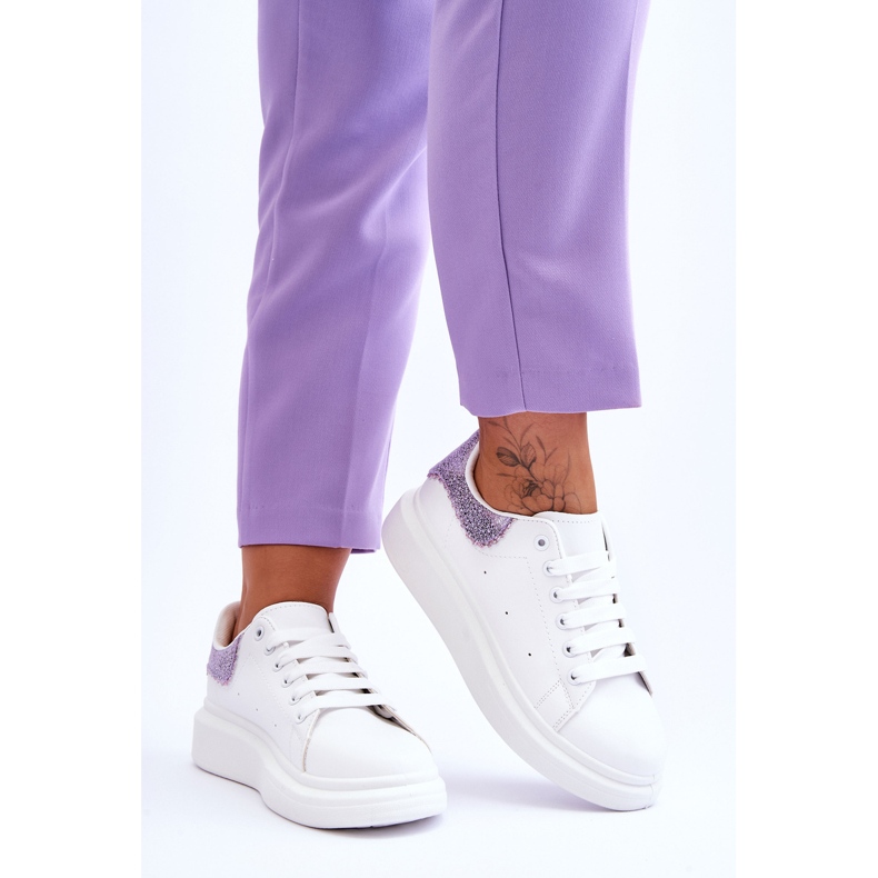 Chaussures De Sport Femme Avec Motif Décoratif Blanc-Violet Delight 2