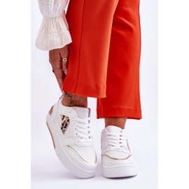 Chaussures de Sport Léopard en Cuir pour Femme Blanc Nancey blanche 1