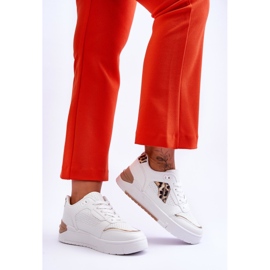 Chaussures de Sport Léopard en Cuir pour Femme Blanc Nancey 2