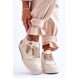 FI1 Chaussures Sport Femme Cuir Beige Nancey 1