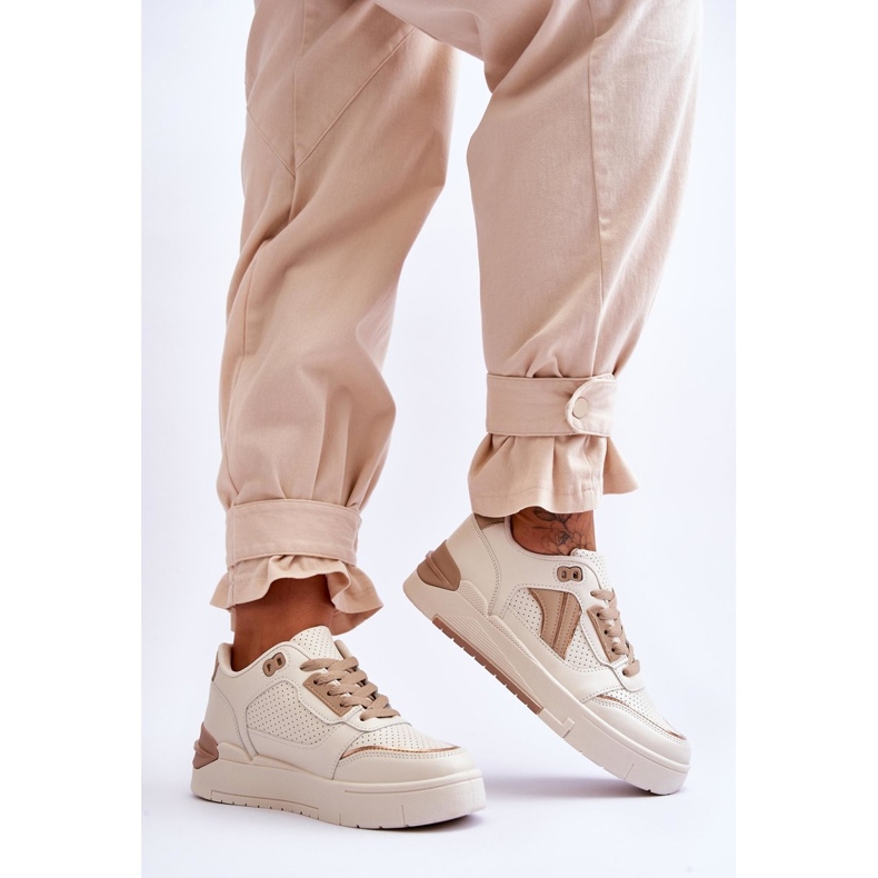 FI1 Chaussures Sport Femme Cuir Beige Nancey 2 FI1 Chaussures Sport Femme Cuir Beige Nancey 2