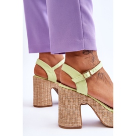Sandales Confortables En Daim Sur Talon Épais Vert Clair Elishia 4