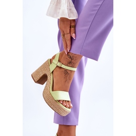 Sandales Confortables En Daim Sur Talon Épais Vert Clair Elishia 7