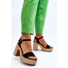 FI1 Sandales en daim confortables sur une barre Elishia noire massive le noir 3