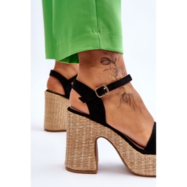 FI1 Sandales en daim confortables sur une barre Elishia noire massive le noir 5