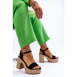 FI1 Sandales en daim confortables sur une barre Elishia noire massive le noir 7