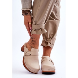 FI1 Sabots Cuir Femme Beige Fanett 1 FI1 Sabots Cuir Femme Beige Fanett 1
