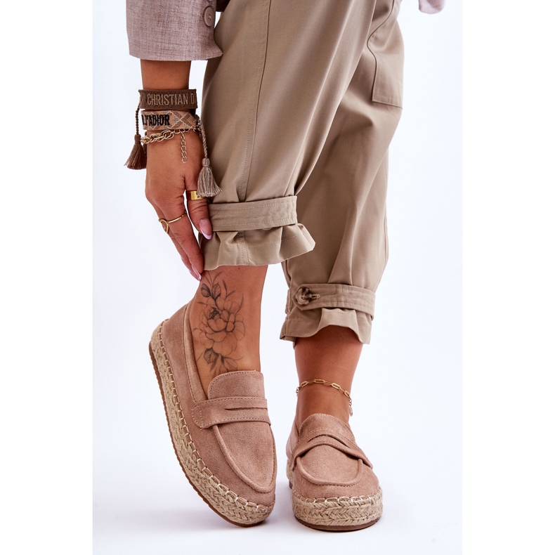 FI1 Espadrilles en daim pour femmes Beige Keyla 1