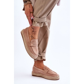 FI1 Espadrilles en daim pour femmes Beige Keyla 4