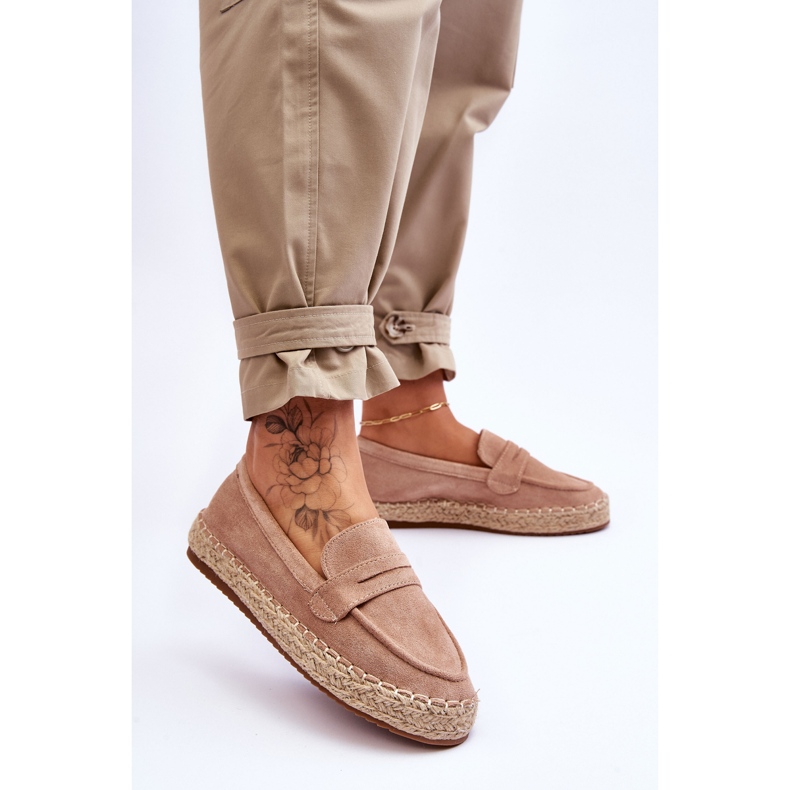 FI1 Espadrilles en daim pour femmes Beige Keyla 2