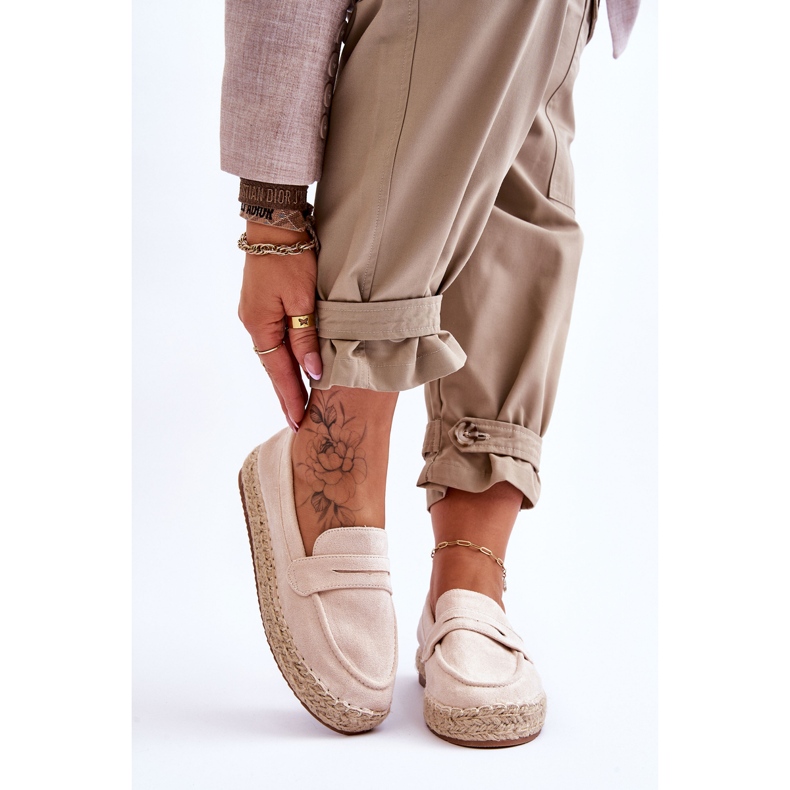 FI1 Espadrilles Femme en Daim Beige Clair Keyla 1