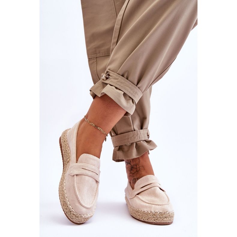 FI1 Espadrilles Femme en Daim Beige Clair Keyla 2