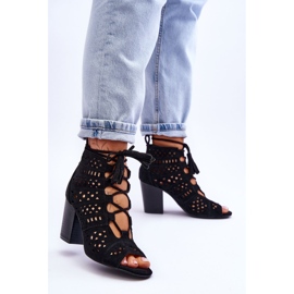 FB1 Bottines ajourées noires à talons hauts Letya le noir 3