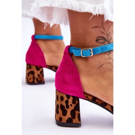 FB1 Sandales en daim multicolores à talons bas Quincy 5