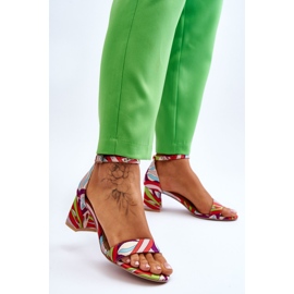 FB1 Sandales en satin à petits talons beiges et bleu Quincy brun 2