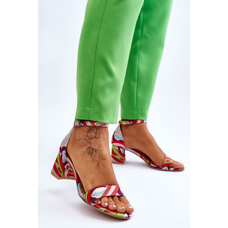 FB1 Sandales en satin à petits talons beiges et bleu Quincy brun 2