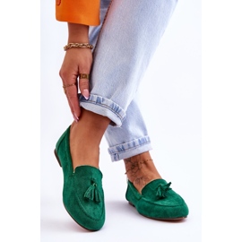 FB1 Mocassins Classiques Daim À Franges Vert Averil 2