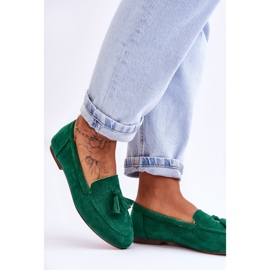 FB1 Mocassins Classiques Daim À Franges Vert Averil 3