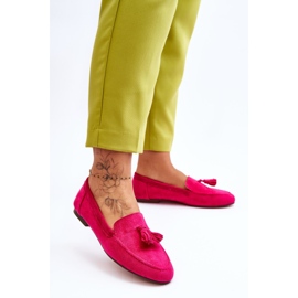 Mocassins Classiques Daim À Franges Fuchsia Averil rose 2