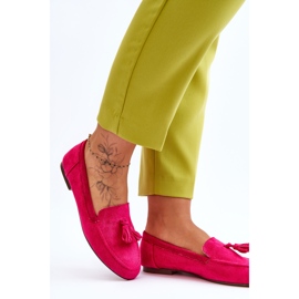 Mocassins Classiques Daim À Franges Fuchsia Averil rose 4