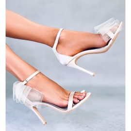 Seastar Laurence Sandales à talon aiguille nœud beige 1