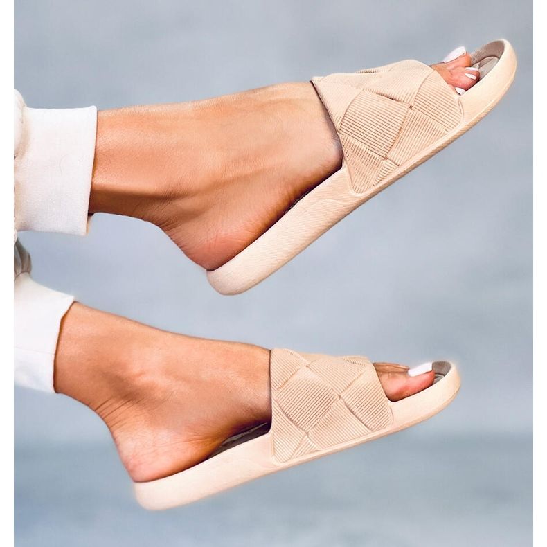 PA1 Claquettes Lottner en caoutchouc kaki beige 1