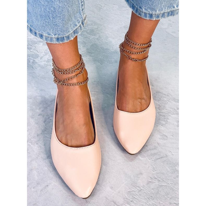 PA1 Junri Nude ballerines chaîne rose 2