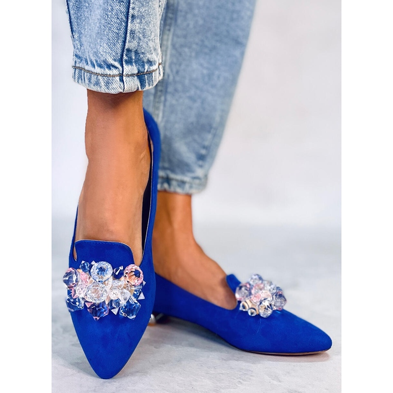 PA1 Mocassins Lords avec pierres Falconi Bleu Royal 1