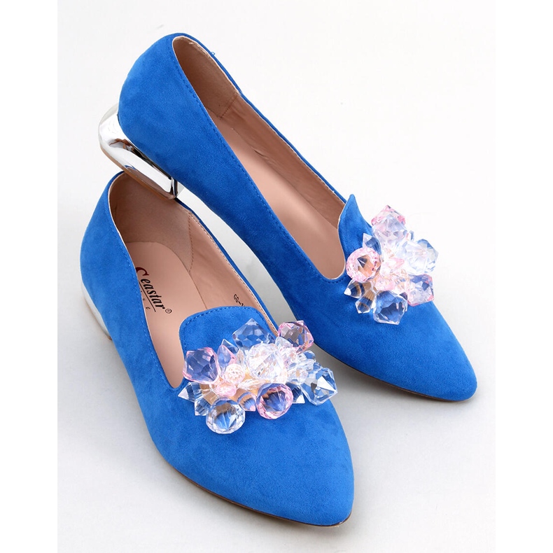 PA1 Mocassins Lords avec pierres Falconi Bleu Royal 2