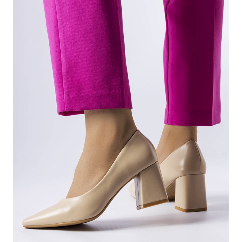 Escarpins à talons Fanchon beiges 1