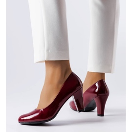 BM Escarpins en cuir verni bordeaux Burkett rouge 1