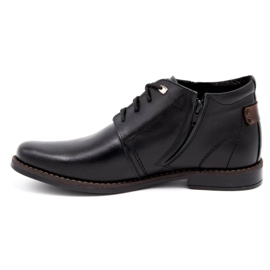 Olivier Bottes d'hiver en cuir pour hommes 336LU noir 1