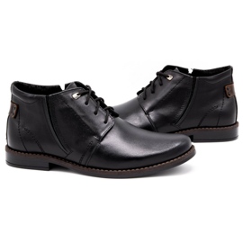 Olivier Bottes d'hiver en cuir pour hommes 336LU noir 2