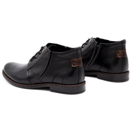 Olivier Bottes d'hiver en cuir pour hommes 336LU noir le noir 3