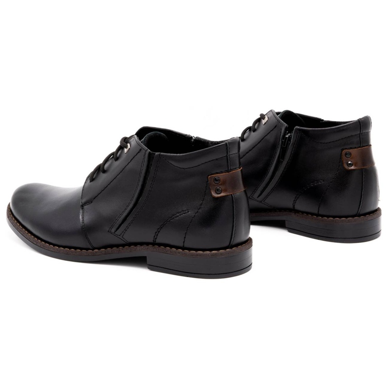 Olivier Bottes d'hiver en cuir pour hommes 336LU noir 3
