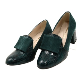 PA2 Escarpins Diana en daim vert serpent 4