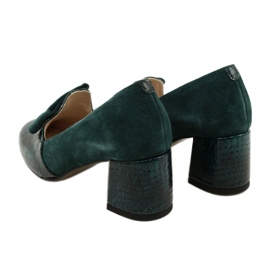 PA2 Escarpins Diana en daim vert serpent 5