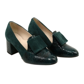 PA2 Escarpins Diana en daim vert serpent 6
