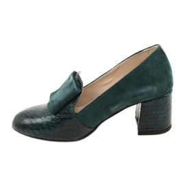 PA2 Escarpins Diana en daim vert serpent 10