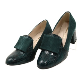 PA2 Escarpins Diana en daim vert serpent 11