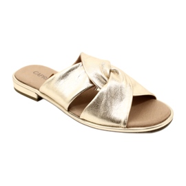 Caprice Chaussons Femme Confortables Platino Metalik 9-27100-20 959 doré 1