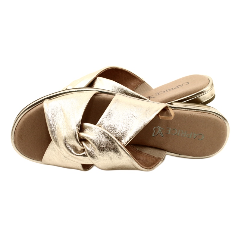 Caprice Chaussons Femme Confortables Platino Metalik 9-27100-20 959 doré 4