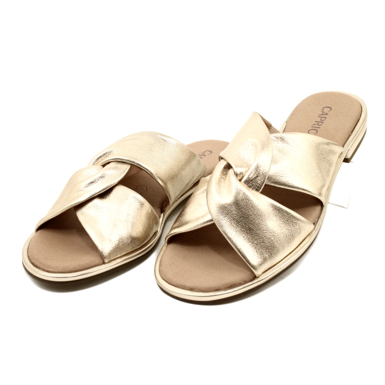 Caprice Chaussons Femme Confortables Platino Metalik 9-27100-20 959 doré 2