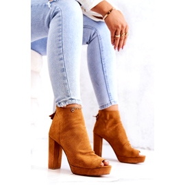 Sweet Shoes Boots On a Bar Open Toes Camel Adore orange 3