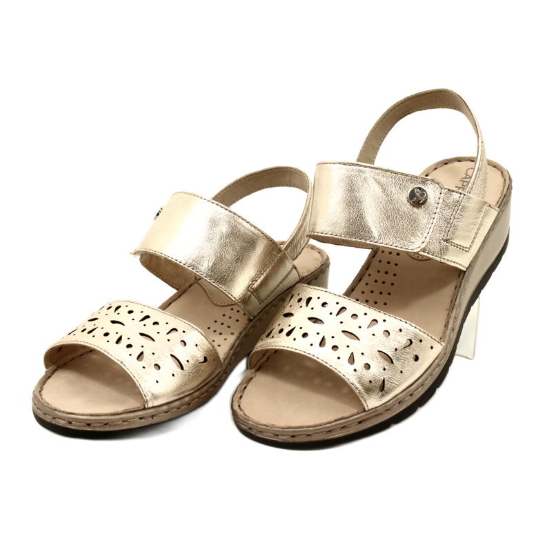 Sandales en cuir pour femmes Caprice 28253-20 959 Platino Metalic d'or 4 Sandales en cuir pour femmes Caprice 28253-20 959 Platino Metalic d'or 4