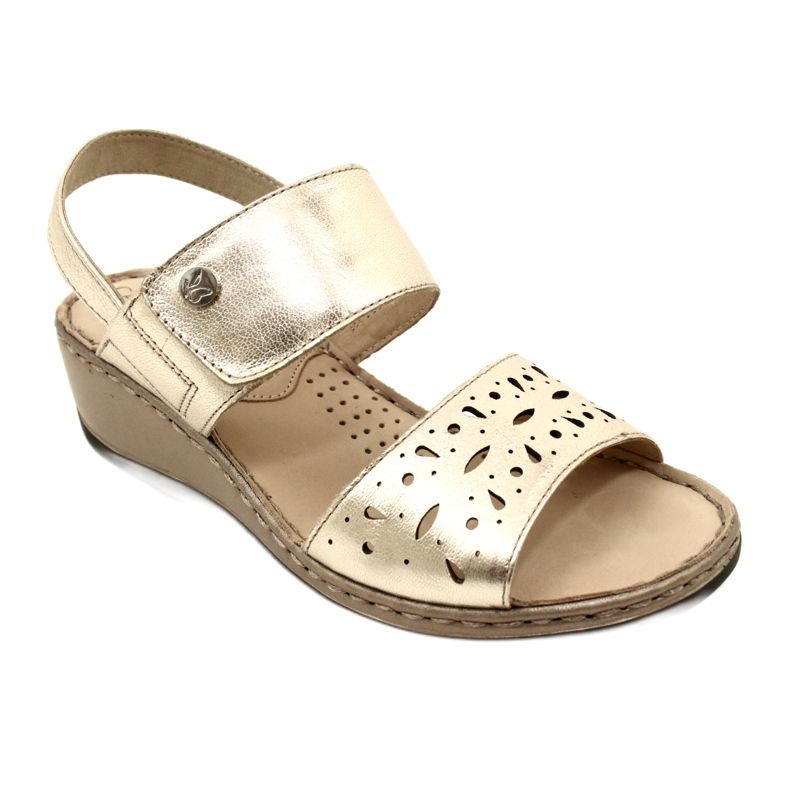Sandales en cuir pour femmes Caprice 28253-20 959 Platino Metalic d'or 2 Sandales en cuir pour femmes Caprice 28253-20 959 Platino Metalic d'or 2