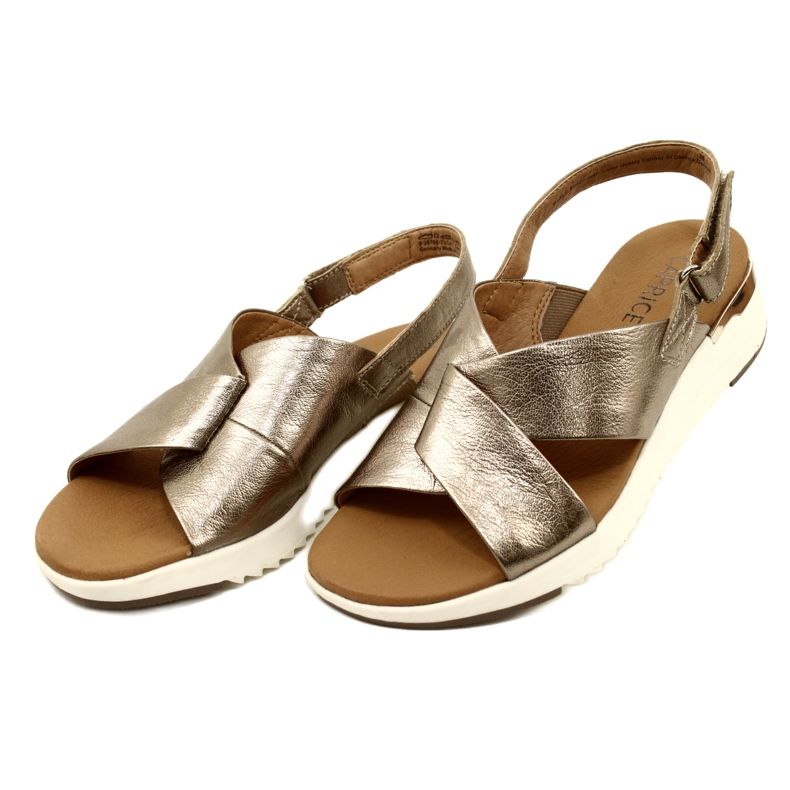 Caprice Taupe Sandales En Cuir Métallisé 9-28702-20 341 doré 4